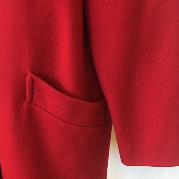 HERMAN Kay Petite vintage red coat blazer SZ M Wool blend Lined - Picture 3 of 5